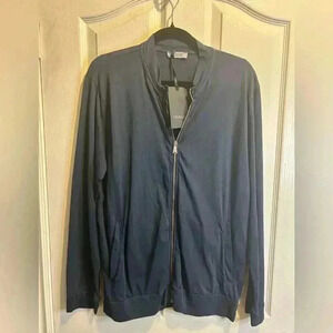💙”CROSSLEY” NWT Italian Designer Soft Zip Front Jacket w/ Pockets Size L 💙